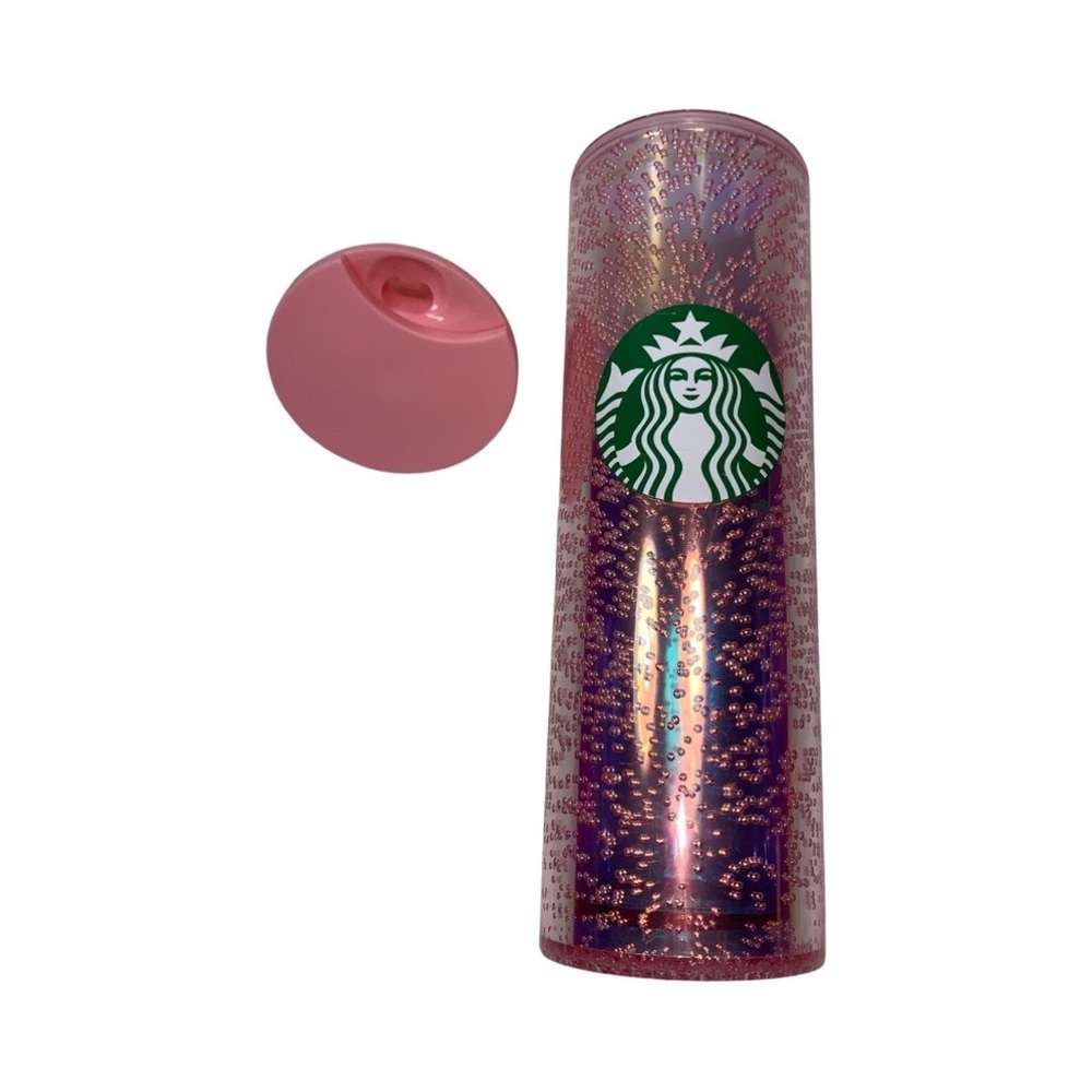 Starbucks 2020 Holiday Pink Bubble Hot Cup Iridescent 16 oz Grande Tumbler - Picture 5 of 6